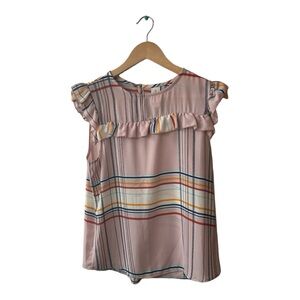 Westmoon Made in L.A. Pink Striped Sleeveless Blouse Size S